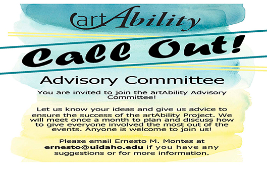 Flier inviting people to join the art Ability Advisory Committee.
