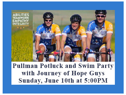 Swim and eat with Journey of Hope team on June 10, 2018 in Pullman, WA.
