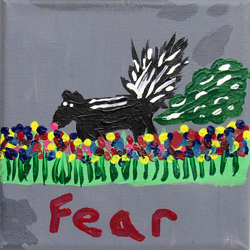 Barbra's painting entitled Fear. Click to enlarge image.