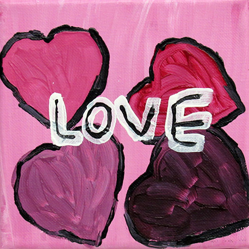 Barbra's painting entitled Love. Click to enlarge image.