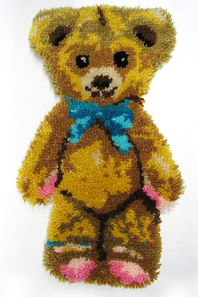 Kristin's latch hook entitled Teddy Bear. Click to enlarge image.