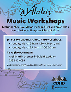 artAbility March 5 and 26, 2022 workshops