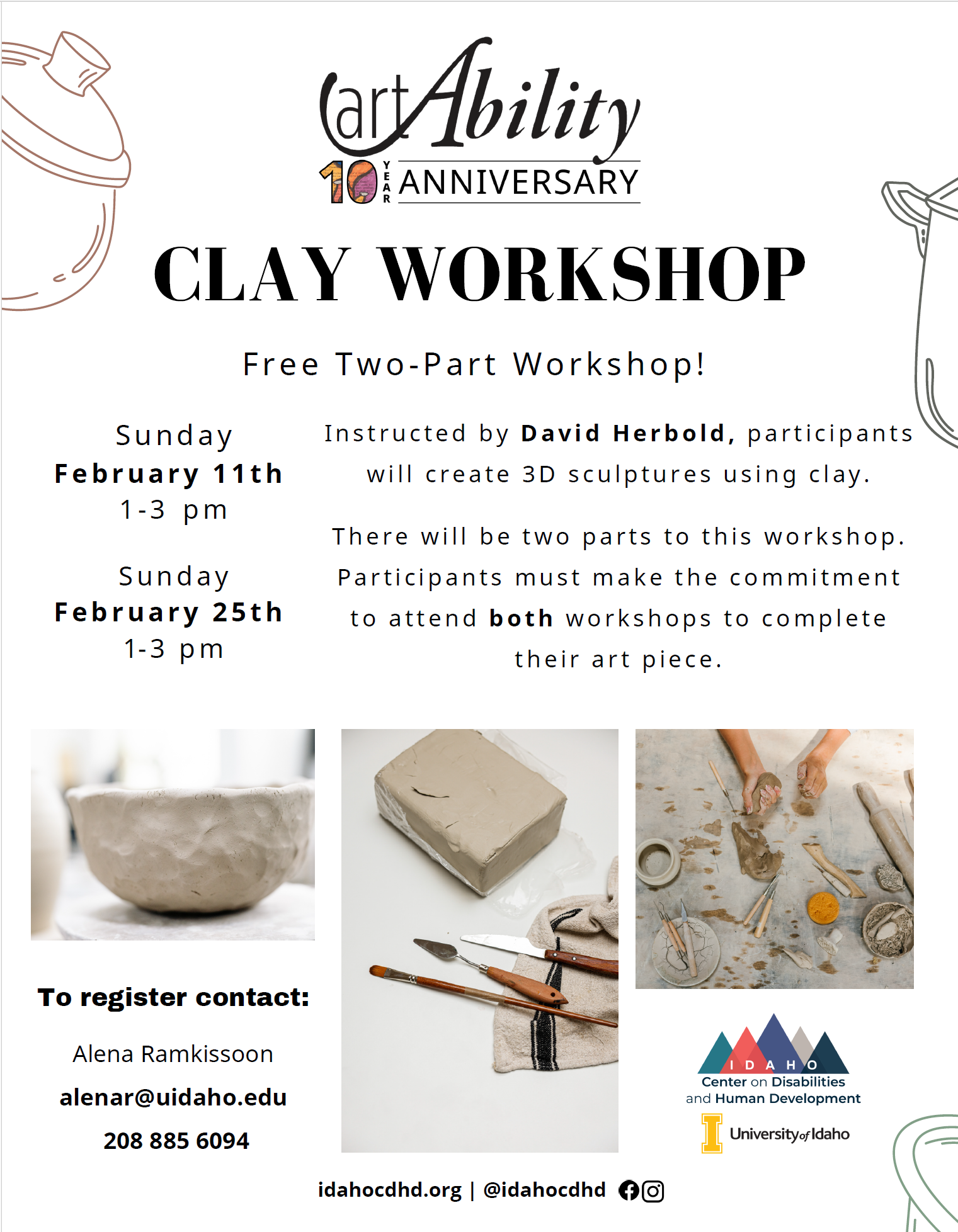 <Clay workshop flyer, February 2024