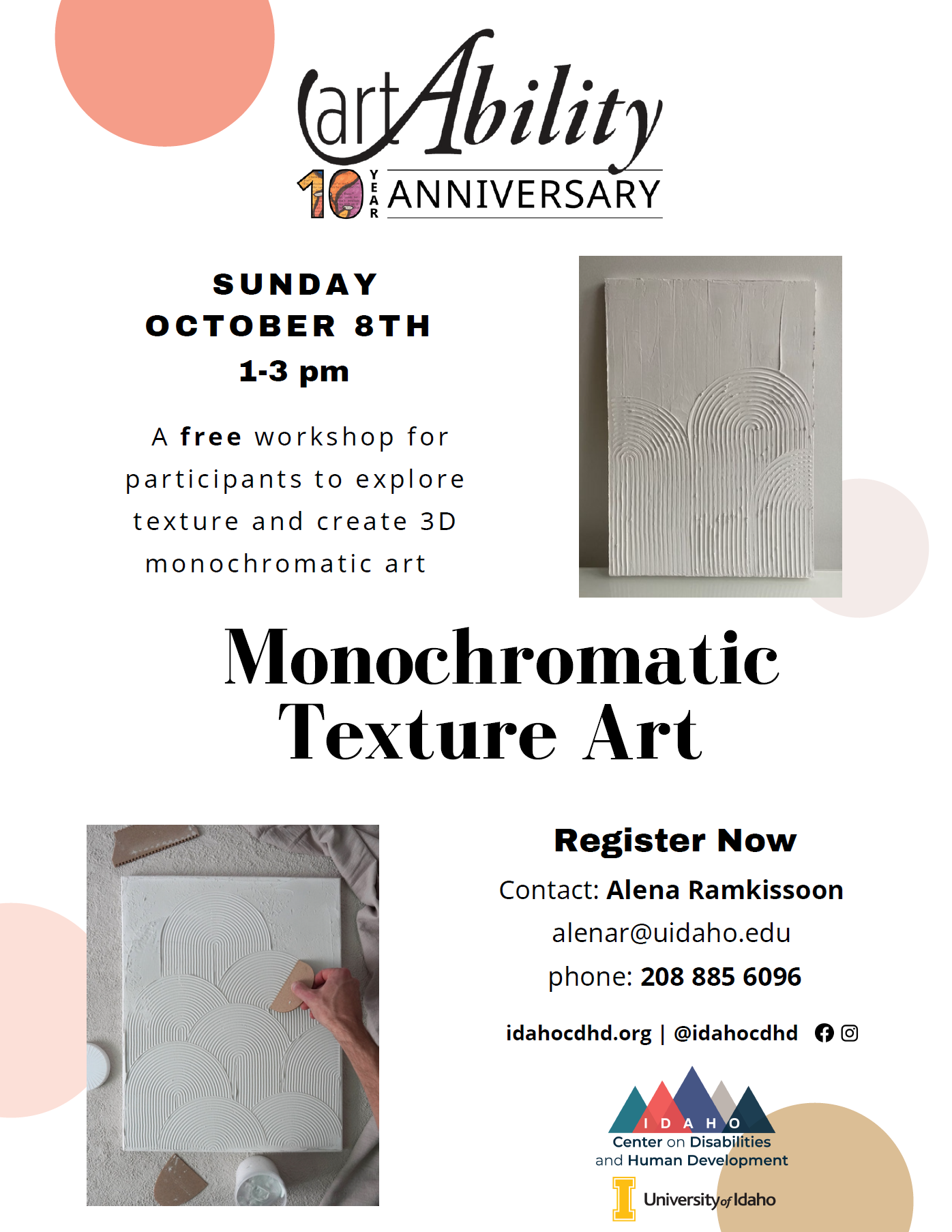 <Monochromatic Texture Art workshop flyer, October 2024