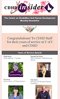 Cover page of April 2017 CDHD Insider Newsletter.