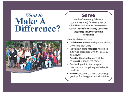 Consider serving on the Community Advisory Committee for CDHD.